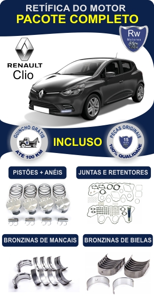 Retífica de motor Renault Clio peças originais pacote completo Rw motores